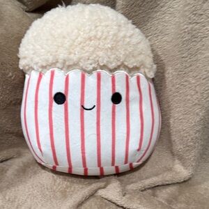 Squishmallows Arnel 8” Red and Cream Striped Accent Pillow